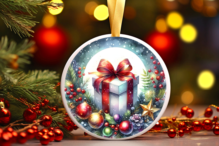 Round Christmass Ornament Sublimation|Clipart
