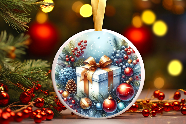 Round Christmass Ornament Sublimation|Clipart