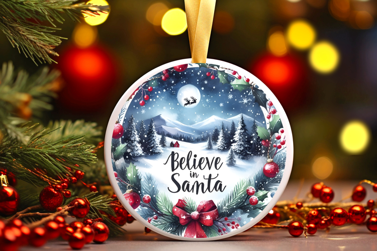 Round Christmass Ornament Sublimation|Clipart