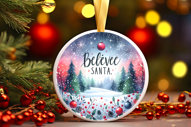 Round Christmass Ornament Sublimation|Clipart