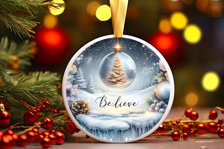 Round Christmass Ornament Sublimation|Clipart