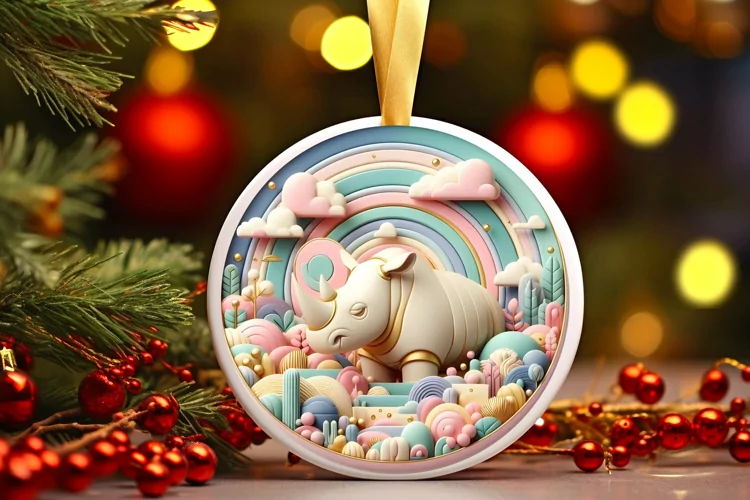 Round Christmas Ornament Sublimation|Clipart