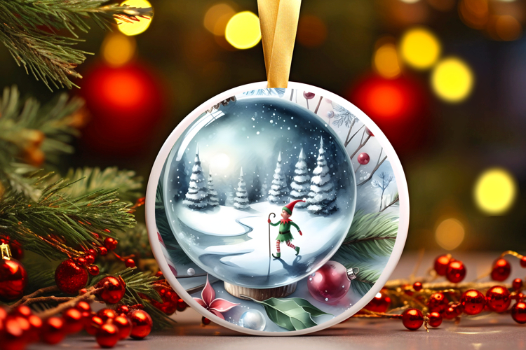 Round Christmass Ornament Sublimation|Clipart