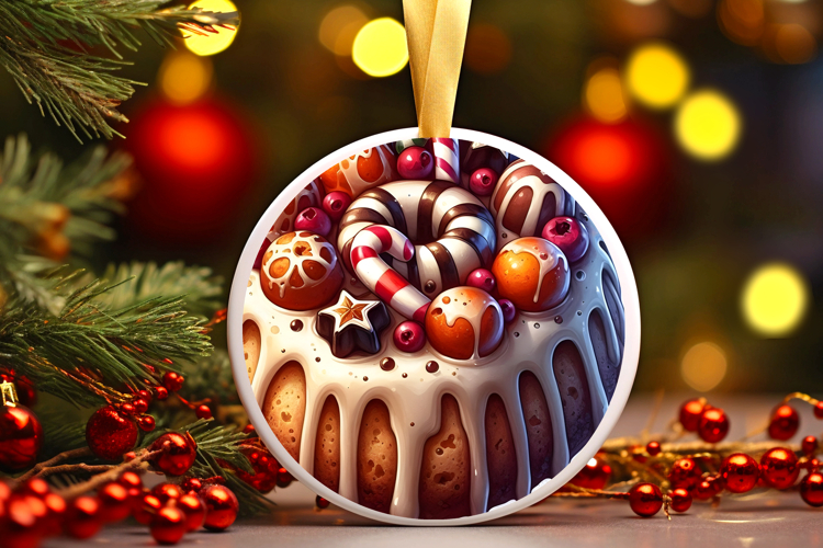 Round Christmass Ornament Sublimation|Clipart