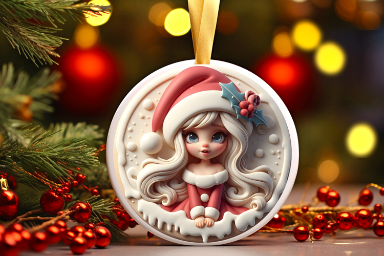Round Christmass Ornament Sublimation|Clipart
