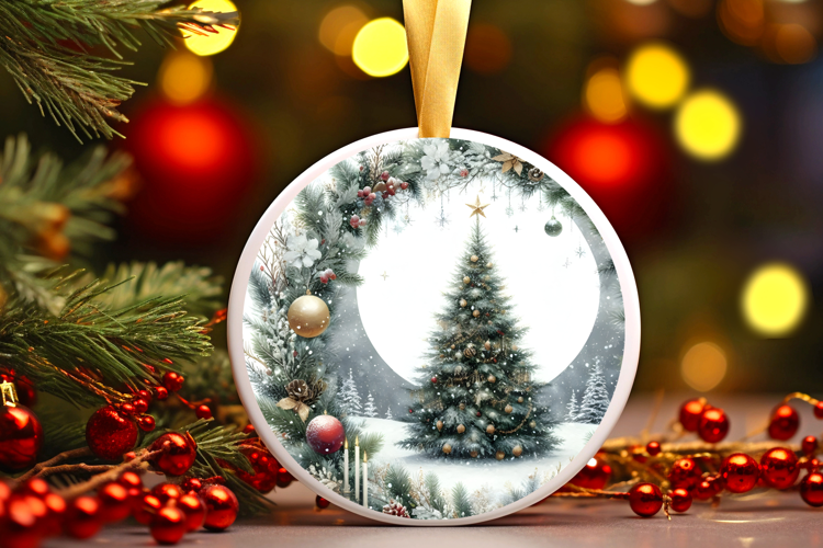 Round Christmass Ornament Sublimation|Clipart