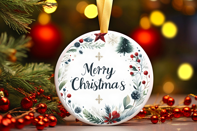Round Christmass Ornament Sublimation|Clipart