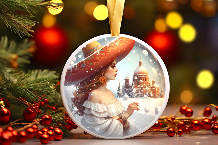 Round Christmass Ornament Sublimation|Clipart