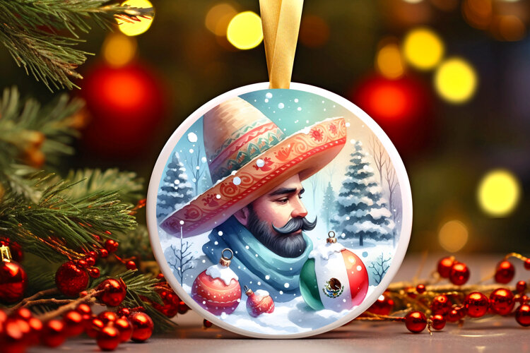 Round Christmass Ornament Sublimation|Clipart example image 1
