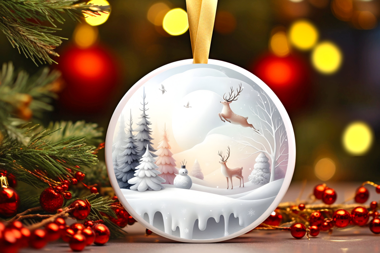 Round Christmass Ornament Sublimation|Clipart