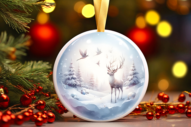 Round Christmass Ornament Sublimation|Clipart