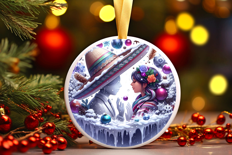 Round Christmass Ornament Sublimation|Clipart