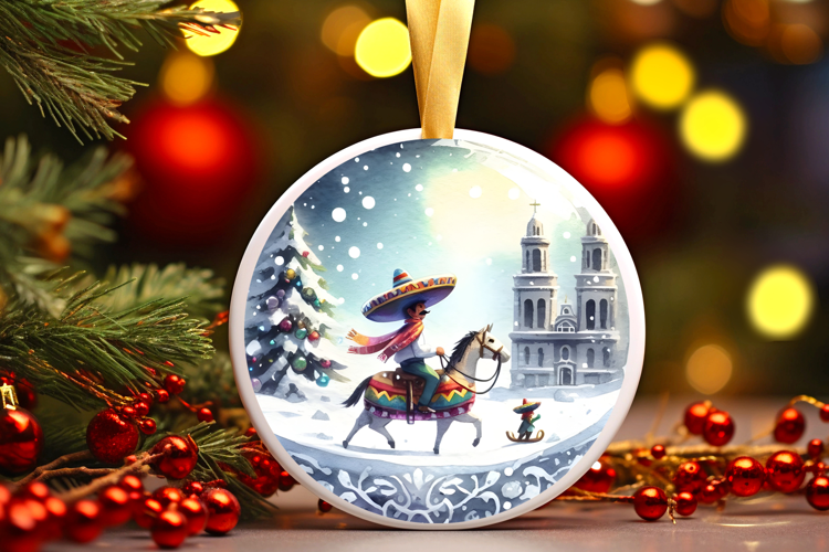 Round Christmass Ornament Sublimation|Clipart