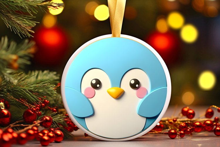 Round Christmas Ornament Sublimation|Clipart example image 1