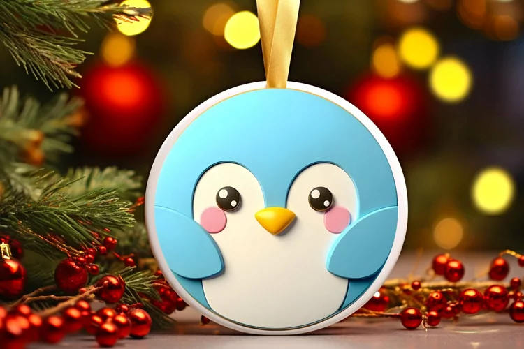 Round Christmas Ornament Sublimation|Clipart