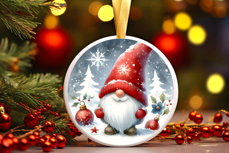Round Christmass Ornament Sublimation|Clipart example image 1