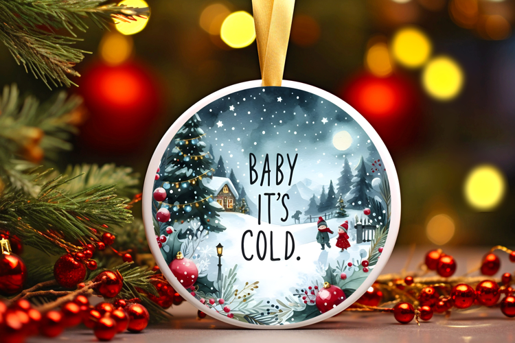 Round Christmass Ornament Sublimation|Clipart