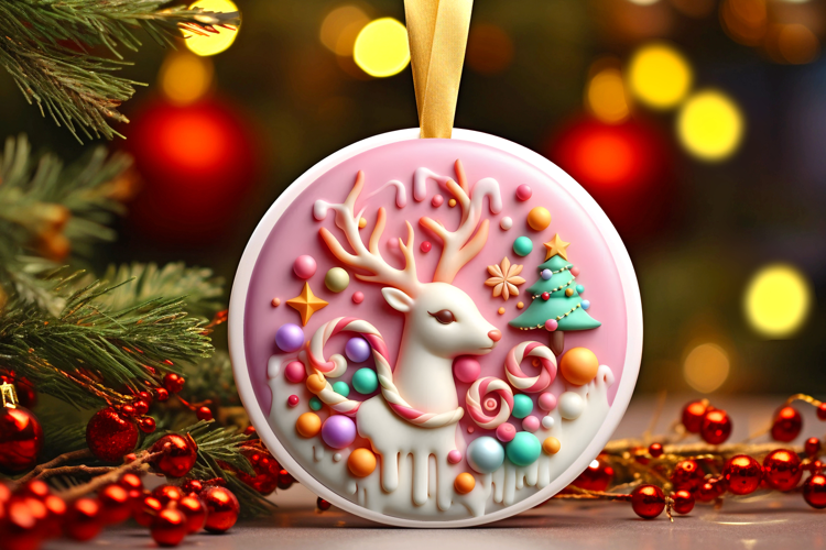 Round Christmass Ornament Sublimation|Clipart