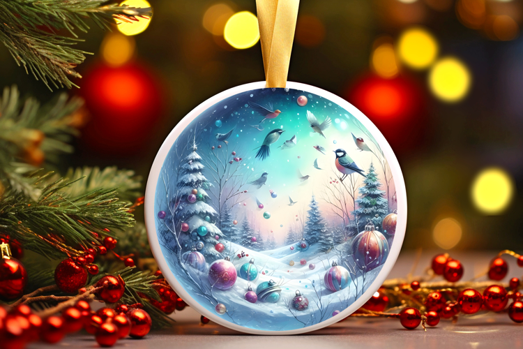 Round Christmass Ornament Sublimation|Clipart
