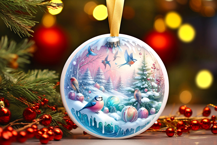 Round Christmass Ornament Sublimation|Clipart