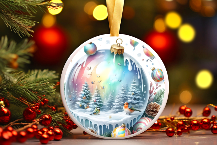 Round Christmass Ornament Sublimation|Clipart