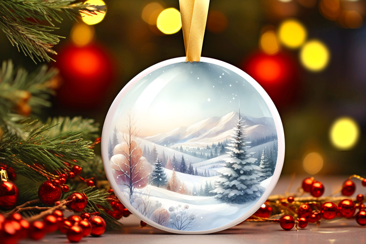 Round Christmass Ornament Sublimation|Clipart