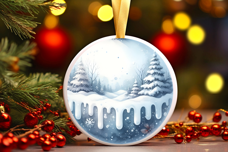 Round Christmass Ornament Sublimation|Clipart