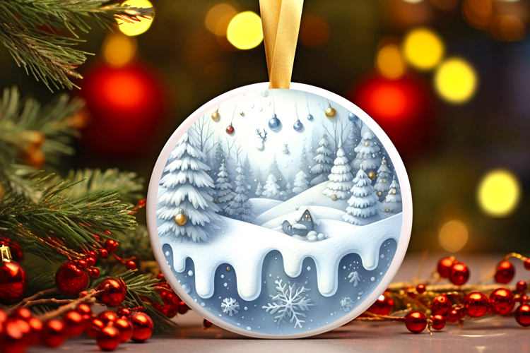 Round Christmass Ornament Sublimation|Clipart