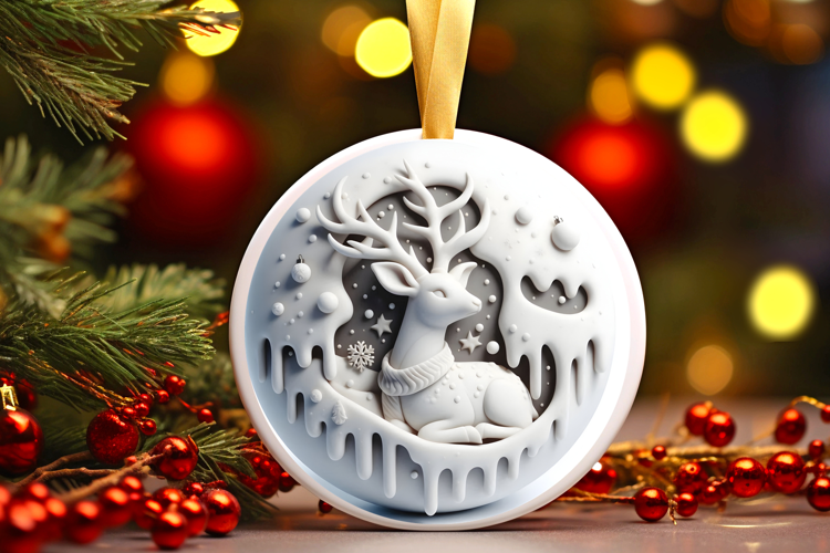 Round Christmass Ornament Sublimation|Clipart
