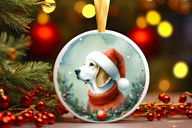Round Christmass Ornament Sublimation|Clipart example image 1