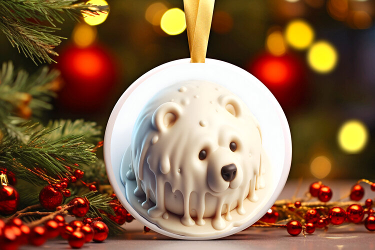 Round Christmass Ornament Sublimation|Clipart example image 1