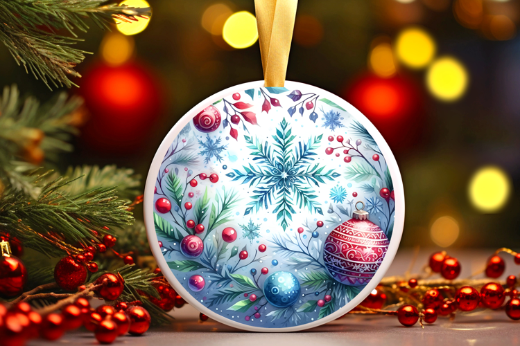 Round Christmass Ornament Sublimation|Clipart