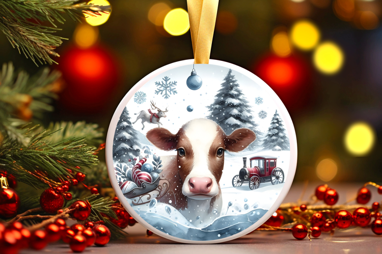 Round Christmass Ornament Sublimation|Clipart