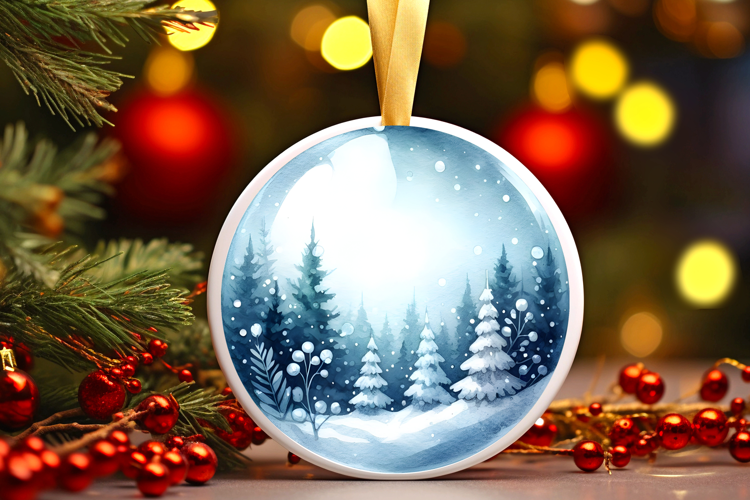 Round Christmass Ornament Sublimation|Clipart
