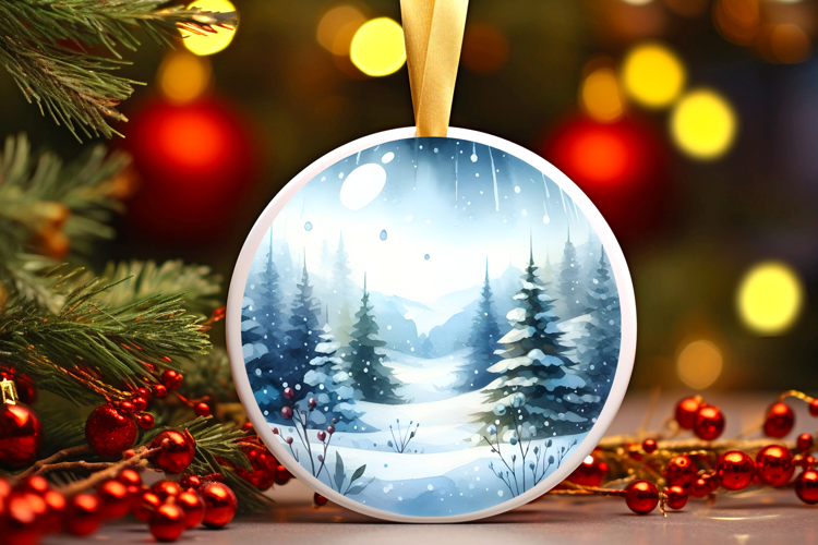 Round Christmass Ornament Sublimation|Clipart