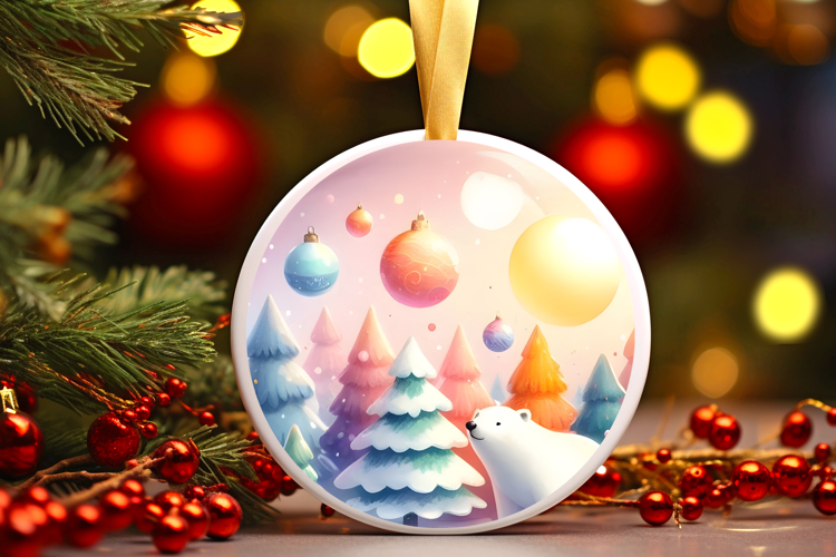 Round Christmass Ornament Sublimation|Clipart