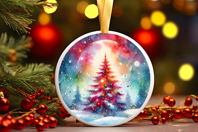 Round Christmass Ornament Sublimation|Clipart