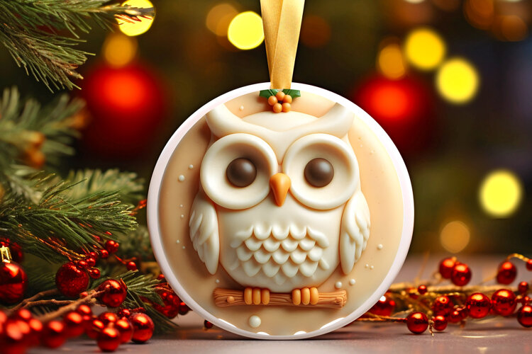 Round Christmass Ornament Sublimation|Clipart example image 1
