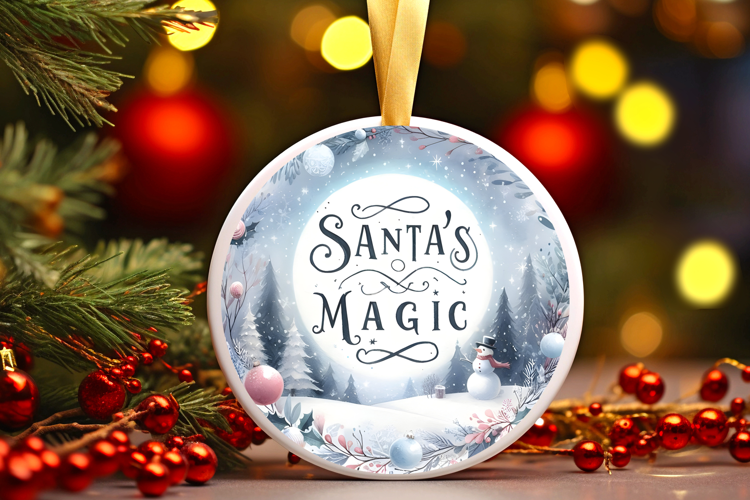 Round Christmass Ornament Sublimation|Clipart