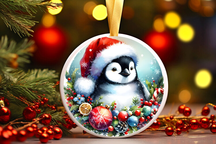 Round Christmass Ornament Sublimation|Clipart example image 1