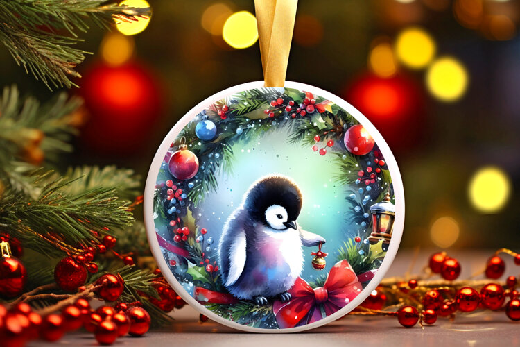 Round Christmass Ornament Sublimation|Clipart example image 1