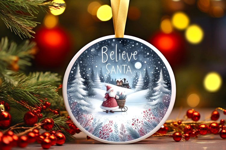 Round Christmass Ornament Sublimation|Clipart