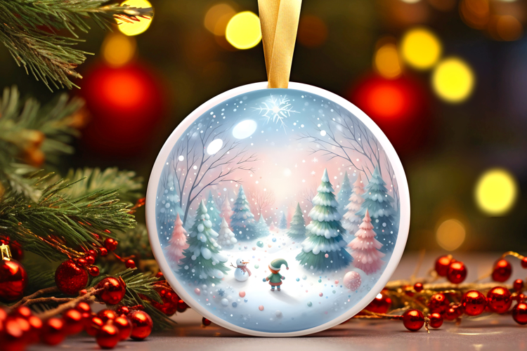 Round Christmass Ornament Sublimation|Clipart