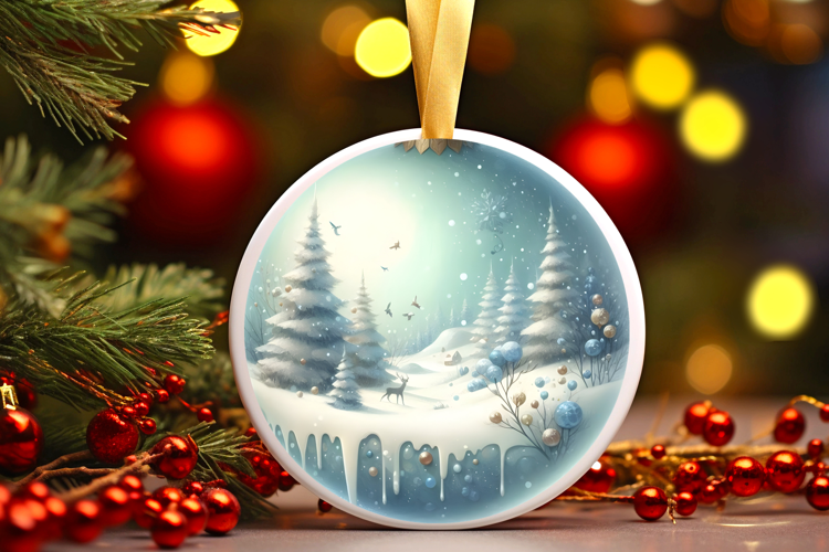 Round Christmass Ornament Sublimation|Clipart