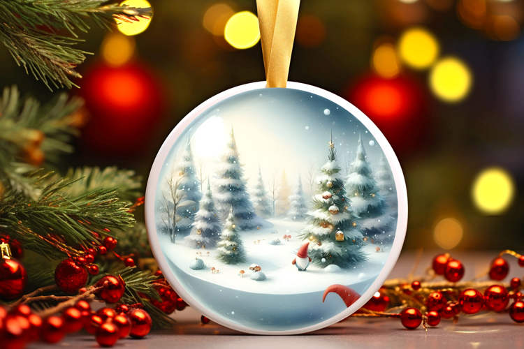 Round Christmass Ornament Sublimation|Clipart