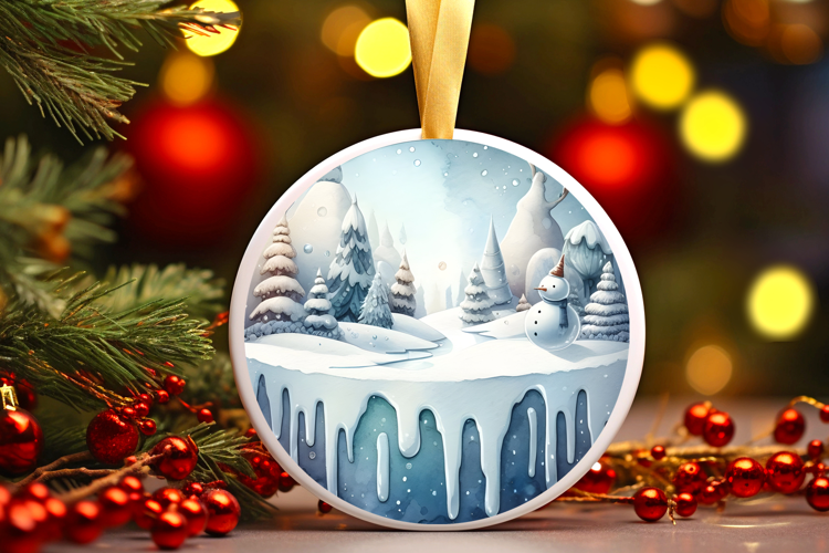 Round Christmass Ornament Sublimation|Clipart