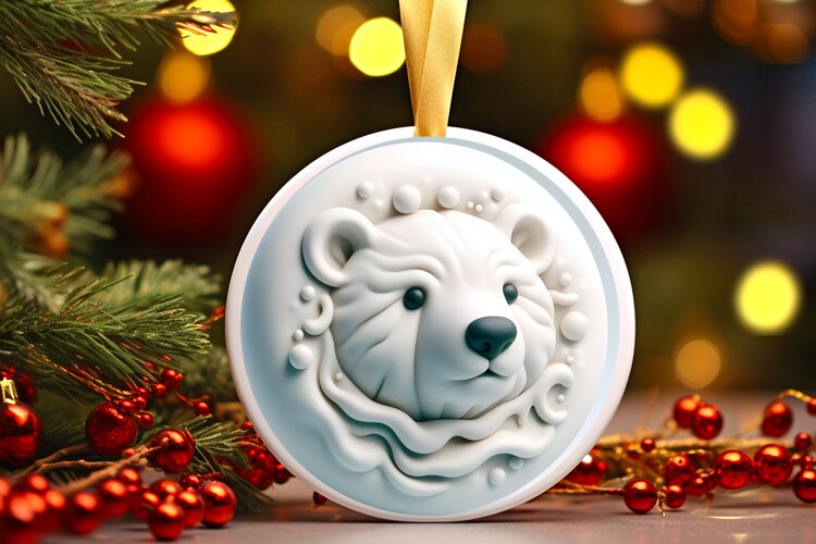 Round Christmass Ornament Sublimation|Clipart example image 1
