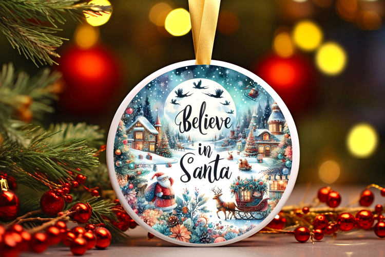 Round Christmass Ornament Sublimation|Clipart