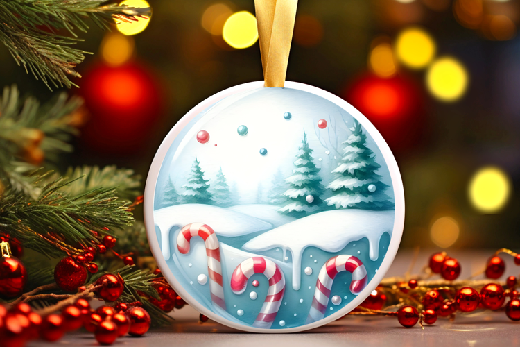 Round Christmass Ornament Sublimation|Clipart