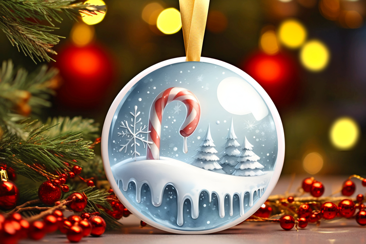 Round Christmass Ornament Sublimation|Clipart